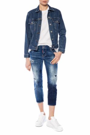 Jeansy 'cool girl cropped jean' z dekoracyjnym nadrukiem, zdjęcie 2 Jeansy 'cool girl cropped jean' z dekoracyjnym nadrukiem od Dsquared2
